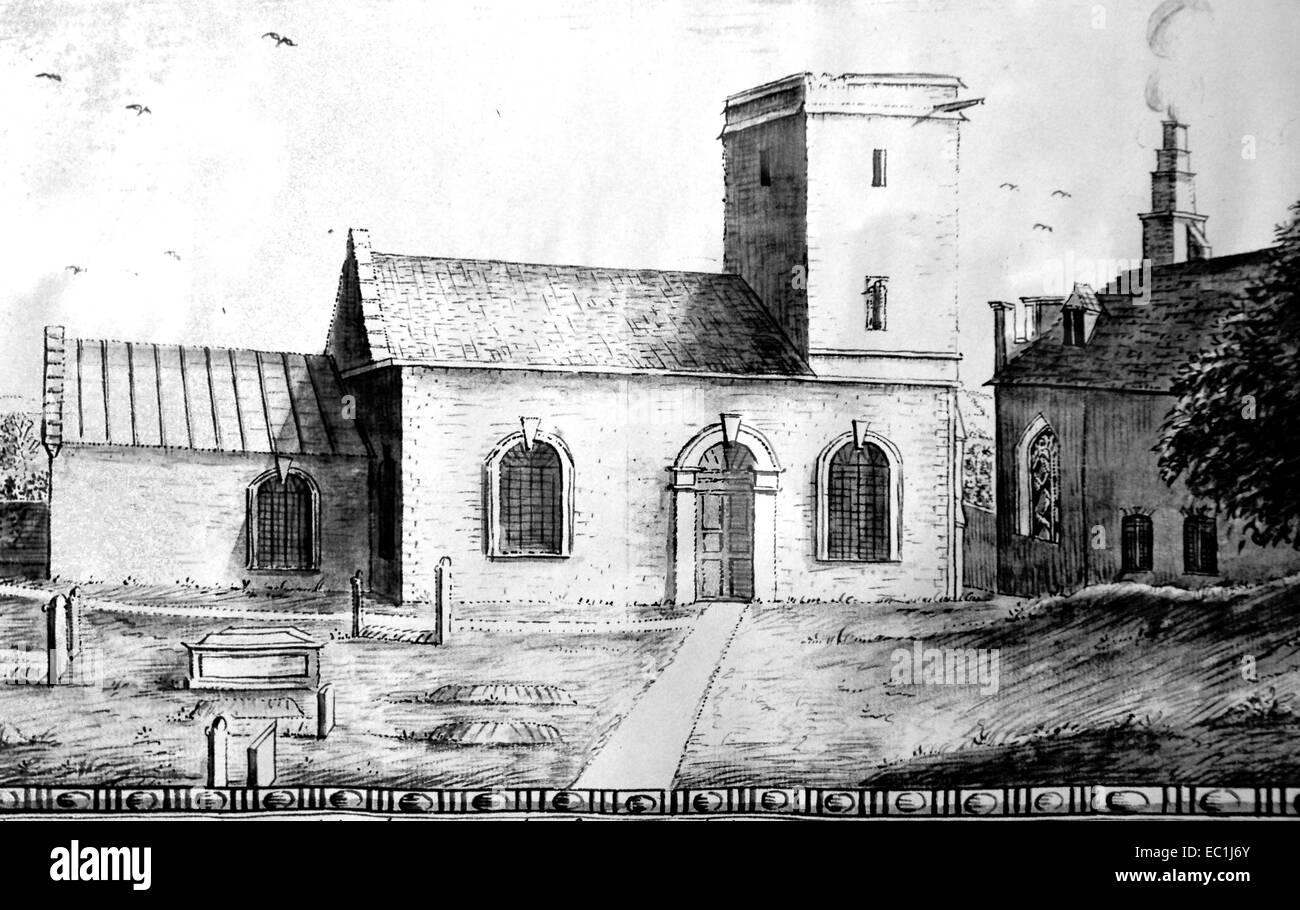 Thomas Hardy Kirche: Gravur des Heiligen Michael, Stinsford, (Anfang 13. Jh.) außerhalb Dorchester, Dorset. Die Engländer Stockfoto