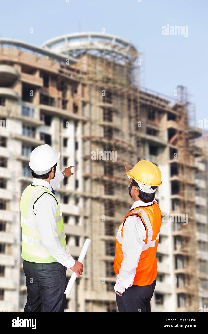 indische Bauarbeiter Baustelle Stockfoto