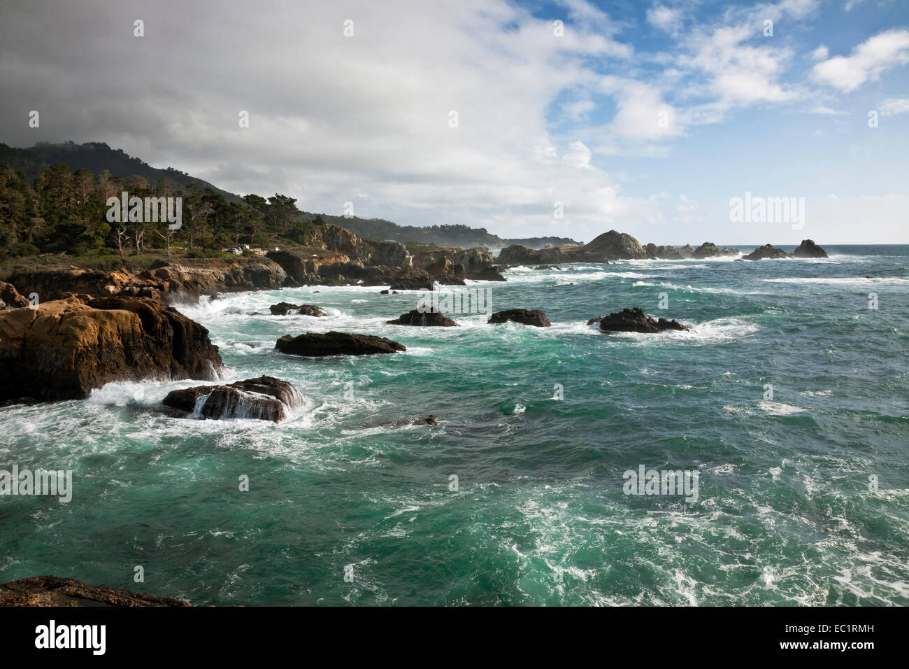 CA02461-00... Kalifornien - Blick auf die Küste südlich von Point Lobos State Reserve. Stockfoto