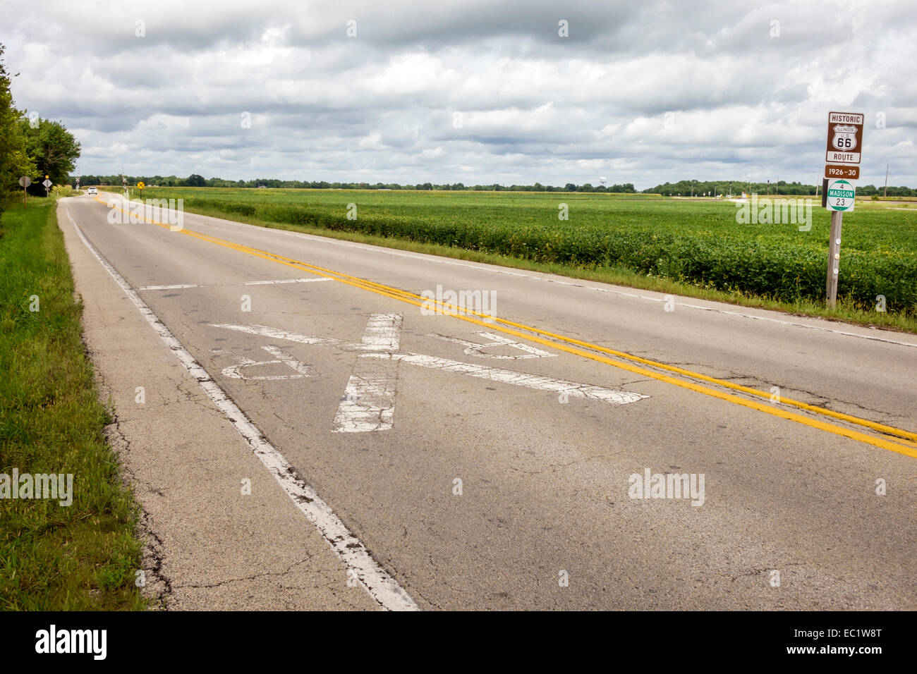 Illinois Staunton, historische Autobahn Route 66, ländliche Landschaft, IL140902045 Stockfoto