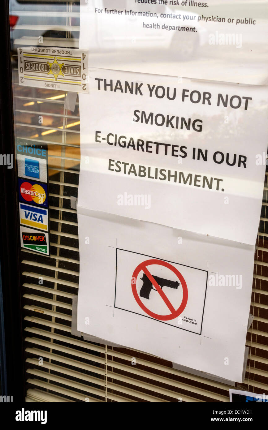 Illinois Litchfield, historische Autobahn Route 66, Jubelt's Bakery &, Restaurant Restaurants Essen Essen Essen Cafe Cafés, Schild, Eingang, Tür, Nichtraucher E-Zigarett Stockfoto