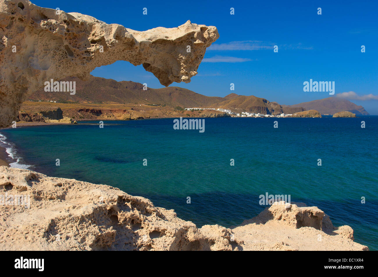 Cabo de Gata, Los Escullos, Cabo de Gata-Nijar Natural Park, Almeria, Andalusien, Spanien, Europa Stockfoto