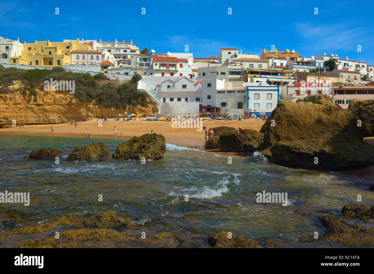 Küste, Carvoeiro, Lagoa, Algarve, Portugal, Europa Stockfoto