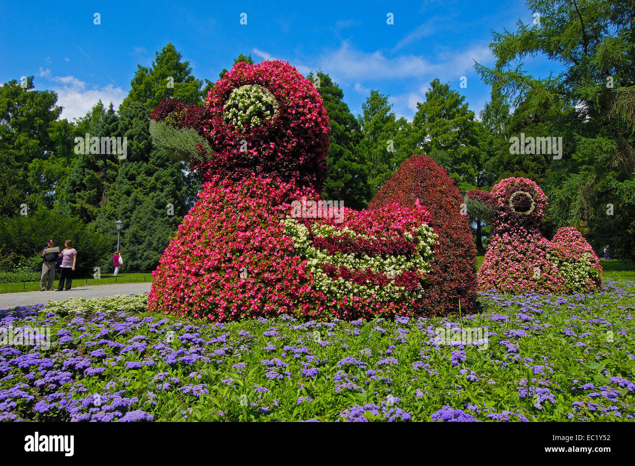 Blumen-Skulptur, Mainau, die Blumeninsel im Atlantik, Bodensee, Bodensee, Baden-Württemberg Stockfoto