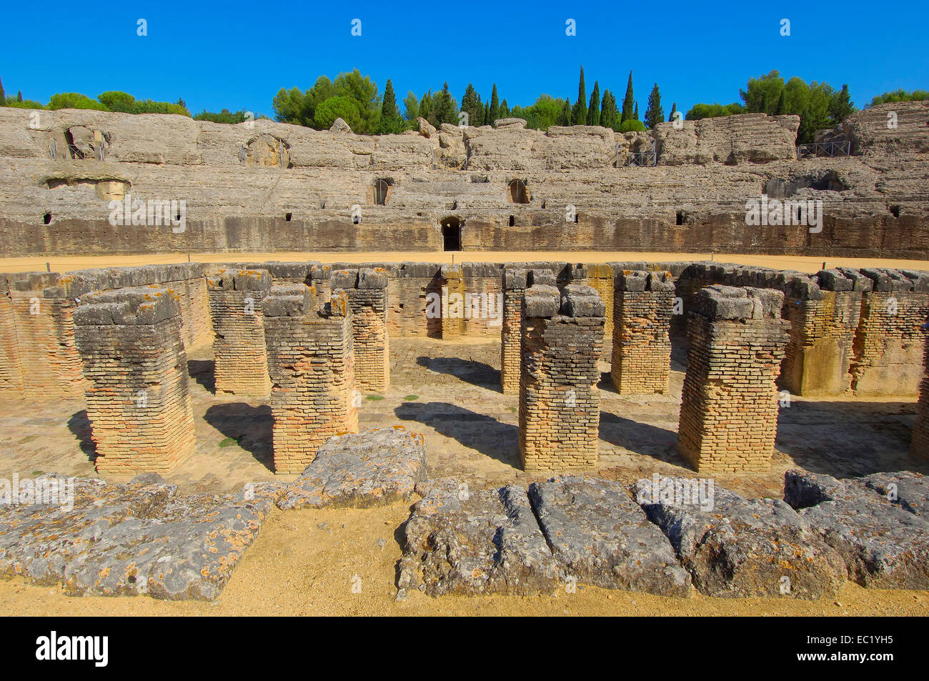 Santiponce, Italica, römische Ruinen von Itálica, Sevilla, Andalusien, Spanien, Europa Stockfoto