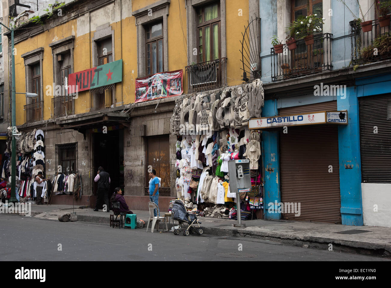 Traditionelles Tuch Shop, Mexico City, Mexiko Stockfoto