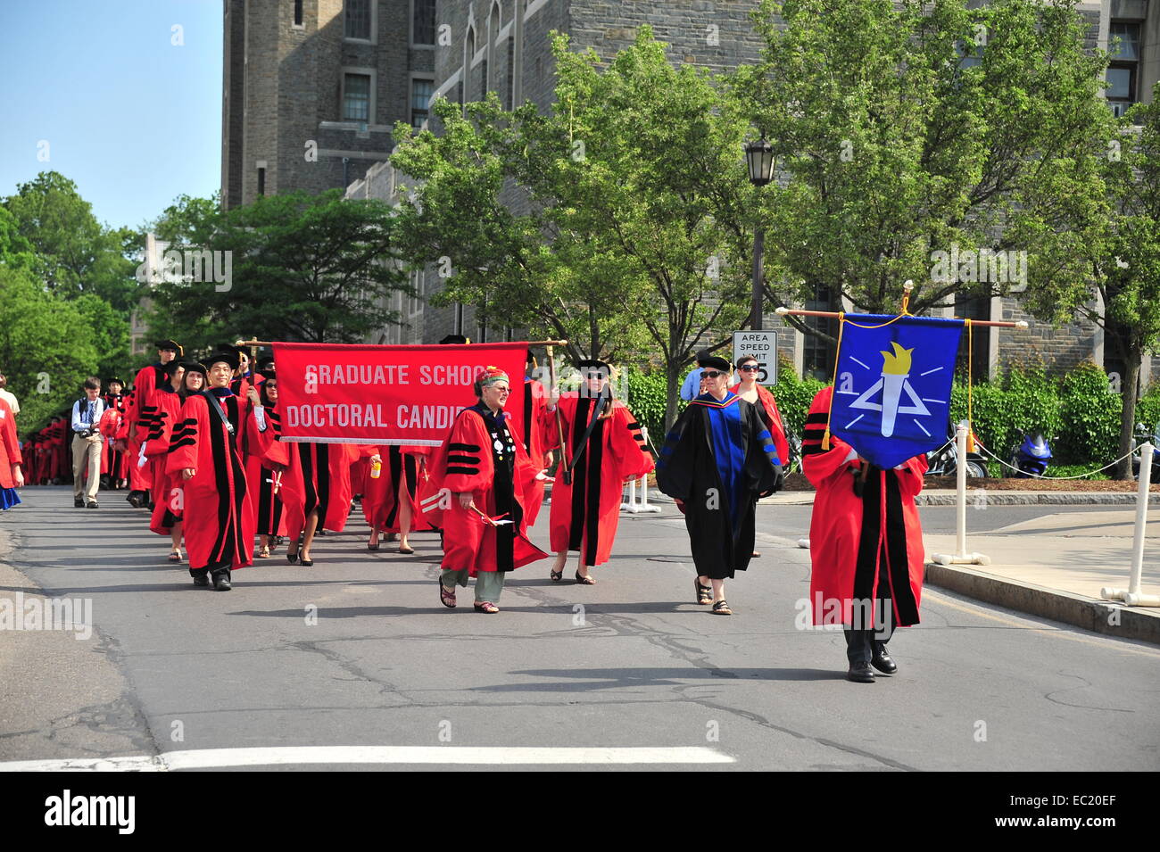 Abschlussfeier Cornell Universität Beginn, Ithaca, New York, Vereinigte Staaten von Amerika Stockfoto