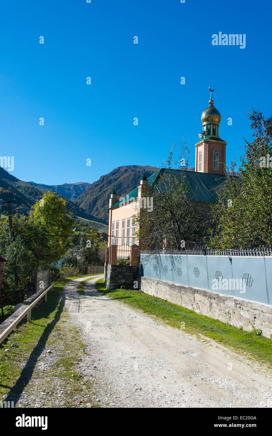 Moschee in der tschetschenischen Berge, Tschetschenien, Kaukasus, Russland Stockfoto