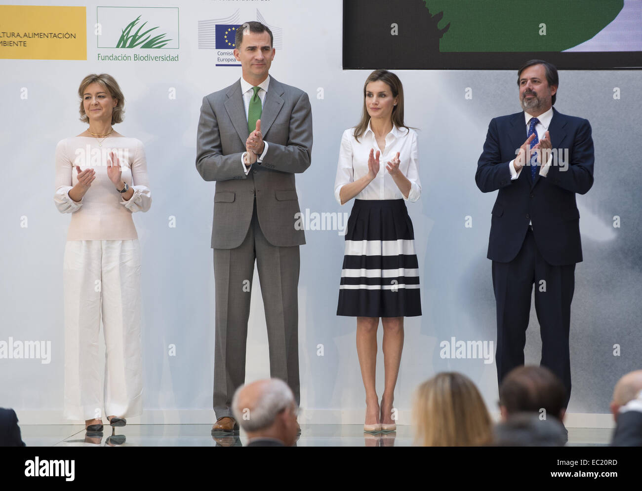 Prinz Felipe und Prinzessin Letizia von Spanien besuchen der European Environmental Awards an das Ministerium für Landwirtschaft, Lebensmittel und Umwelt mit: Kronprinz Felipe von Spanien, Prinzessin Letizia von Spanien wo: Madrid, Spanien: 5. Juni 2014 Stockfoto