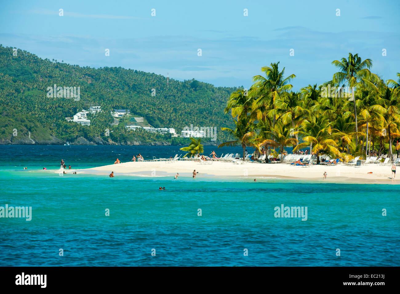 Dominikanische Republik, Halbinsel Samana, Santa Barbara de Samana, Insel Cayo Levantado (Bacardiinsel) Stockfoto
