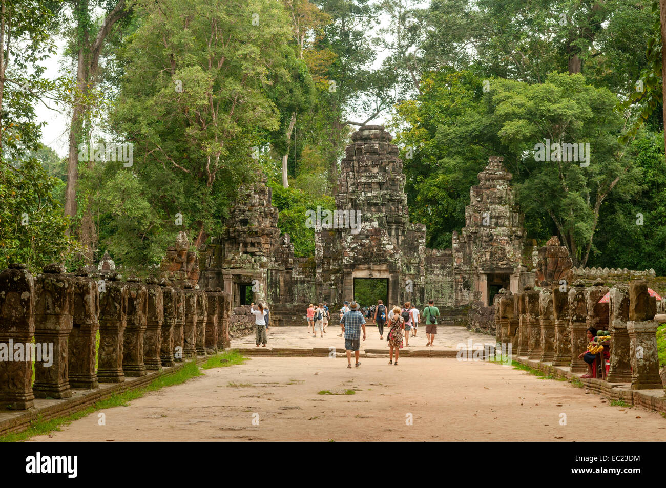 Eingangstor zum Preah Khan, Siem Reap, Kambodscha Stockfoto