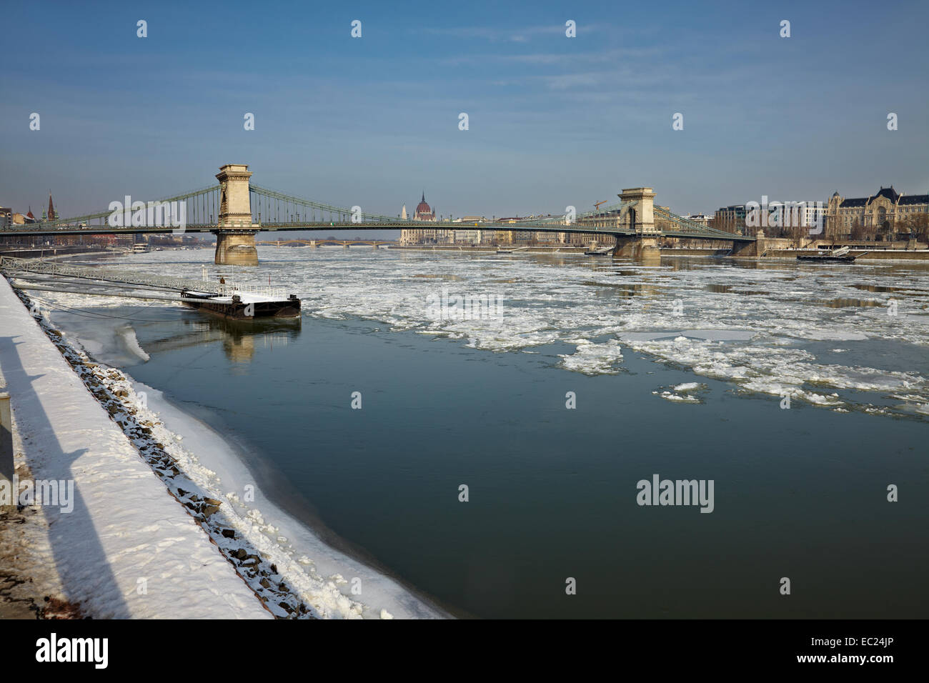 Winter-Donau Stockfoto