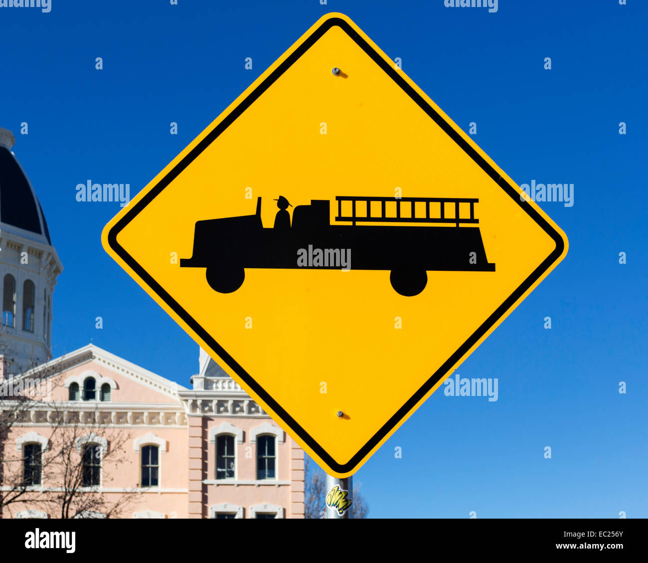 LKW Feuerzeichen, Marfa, Texas, USA Stockfoto