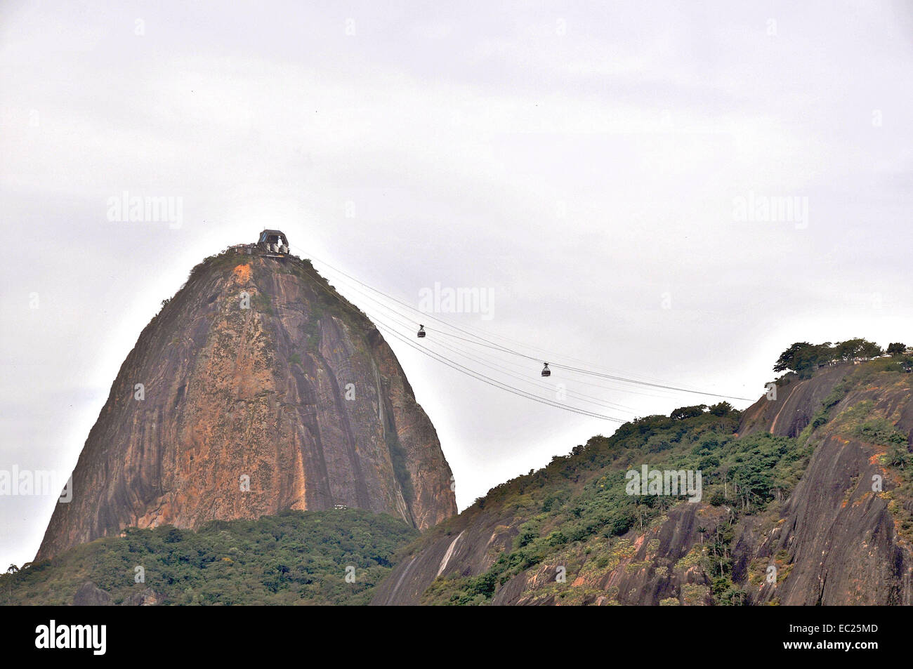 Seilbahn von Zuckerhut Rio De Janeiro Brasilien Stockfoto