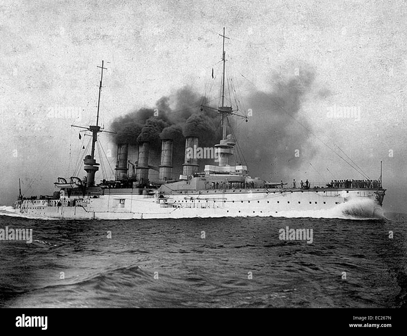 Kreuzer SMS Scharnhorst (1906 – 1914), der deutschen Kaiserlichen Marine 1907 Stockfoto