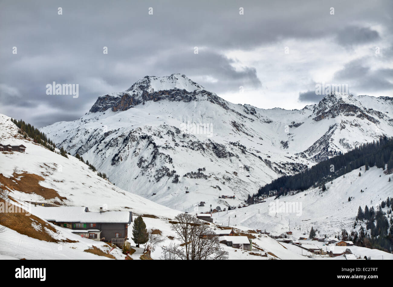 Schollberg (Scholl Berg) in St. Antönien, Graubünden, Schweiz Stockfoto