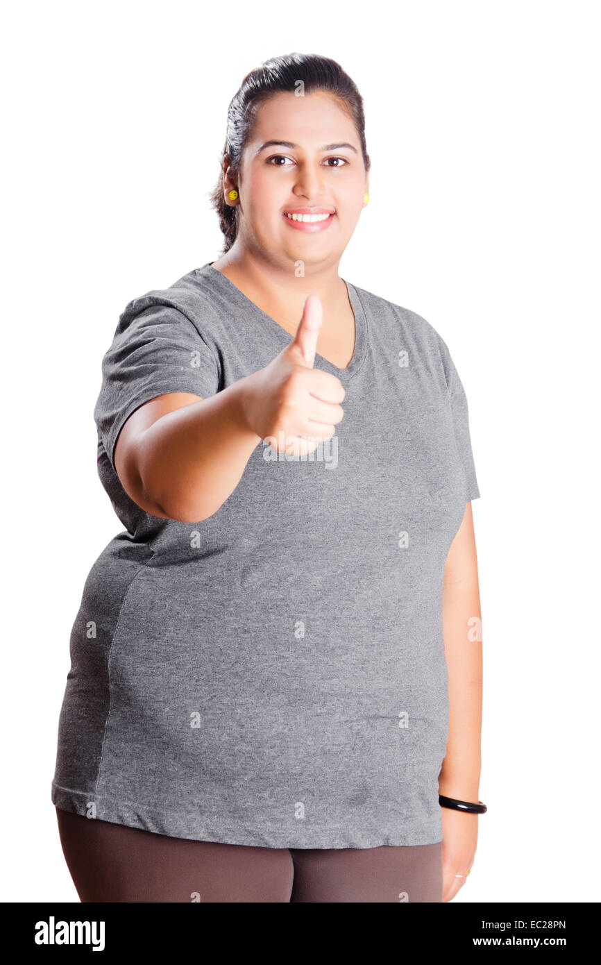 indische übergewichtige Dame pose Stockfoto