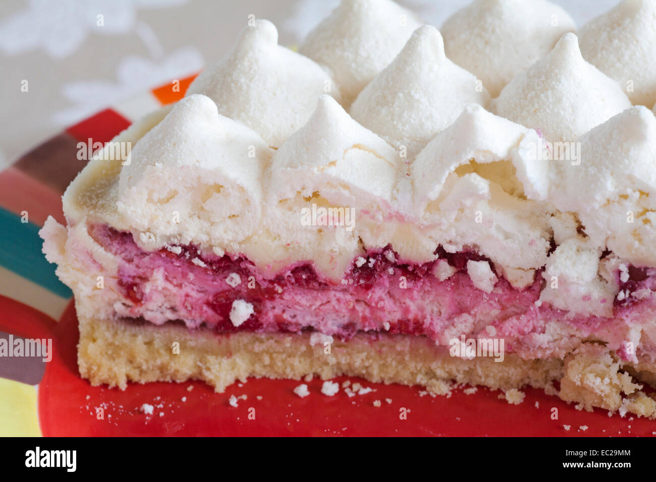 Eton Mess Käsekuchen auf bunte Platte Stockfoto