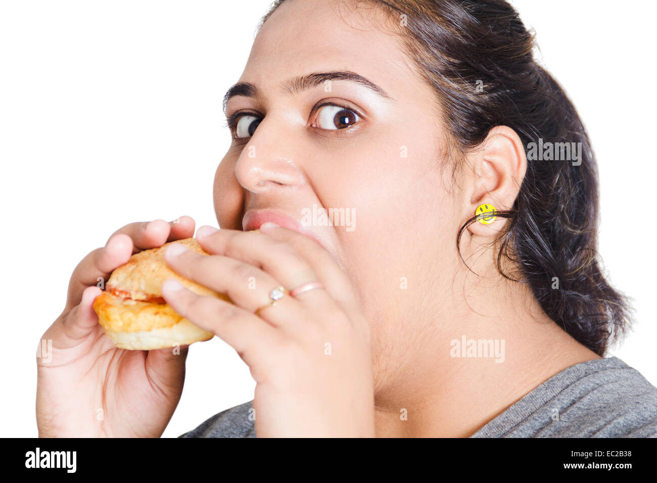 indische übergewichtige Dame Diät Übergewicht Stockfoto