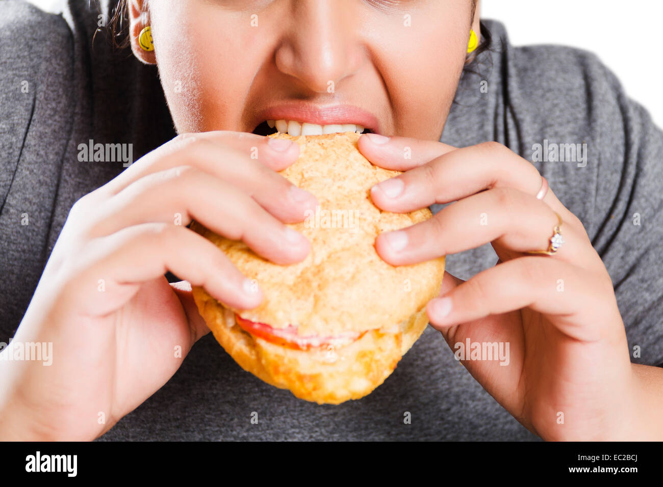 indische übergewichtige Dame Diät Übergewicht Stockfoto