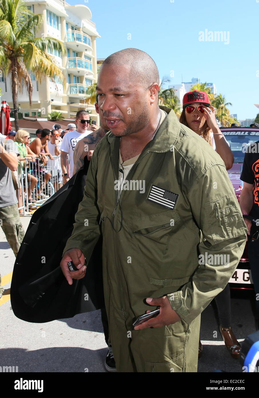 Prominente sammeln bei der Gumball 3000 Rally Startaufstellung vor dem Start der Rallye.  Mitwirkende: Xzibit wo: Miami, Florida, Vereinigte Staaten, wann: 5. Juni 2014 Stockfoto