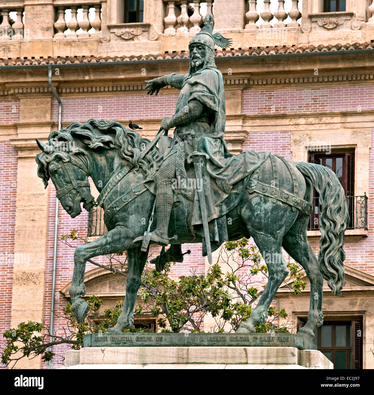 Statue von König Jaume ich (James ich dem Eroberer) Old Town City Center Valencia Spanien Spanisch (König von Aragon, Valencia und Mallorca) Stockfoto