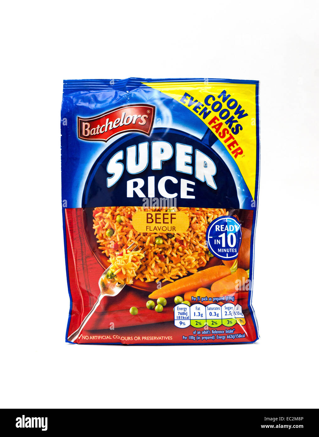 Packung von Batchelors Super Reis Stockfoto