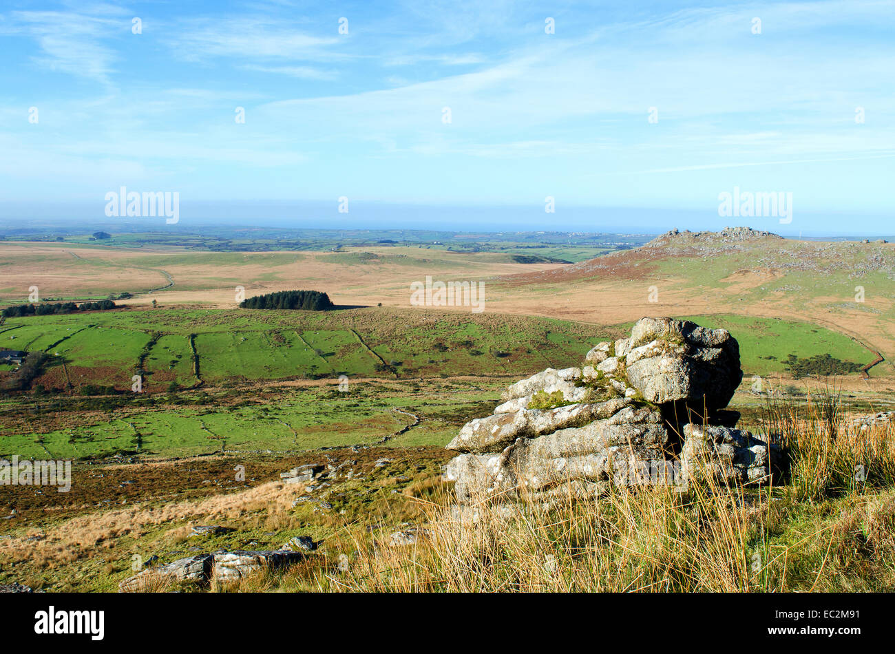 Mit Blick auf grobe Tor von Braun Willy Bodmin Moor in Cornwall, Großbritannien Stockfoto