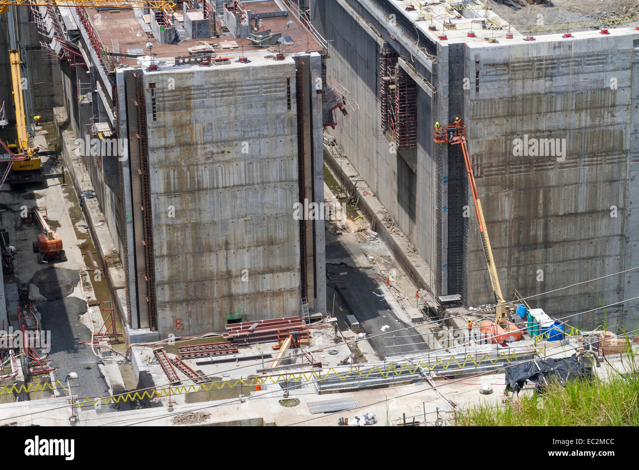 Panama-Kanal Erweiterung Gatun Schleusen Stockfoto