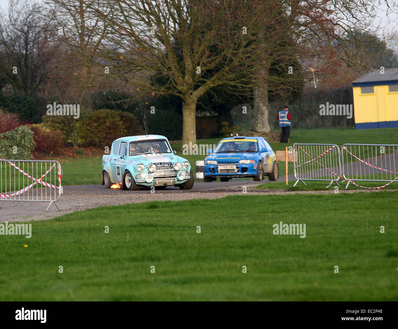 Dezember 2014 - Ford & Colt Rally Autos in der Regency Etappen Rallye 2014, Stockfoto