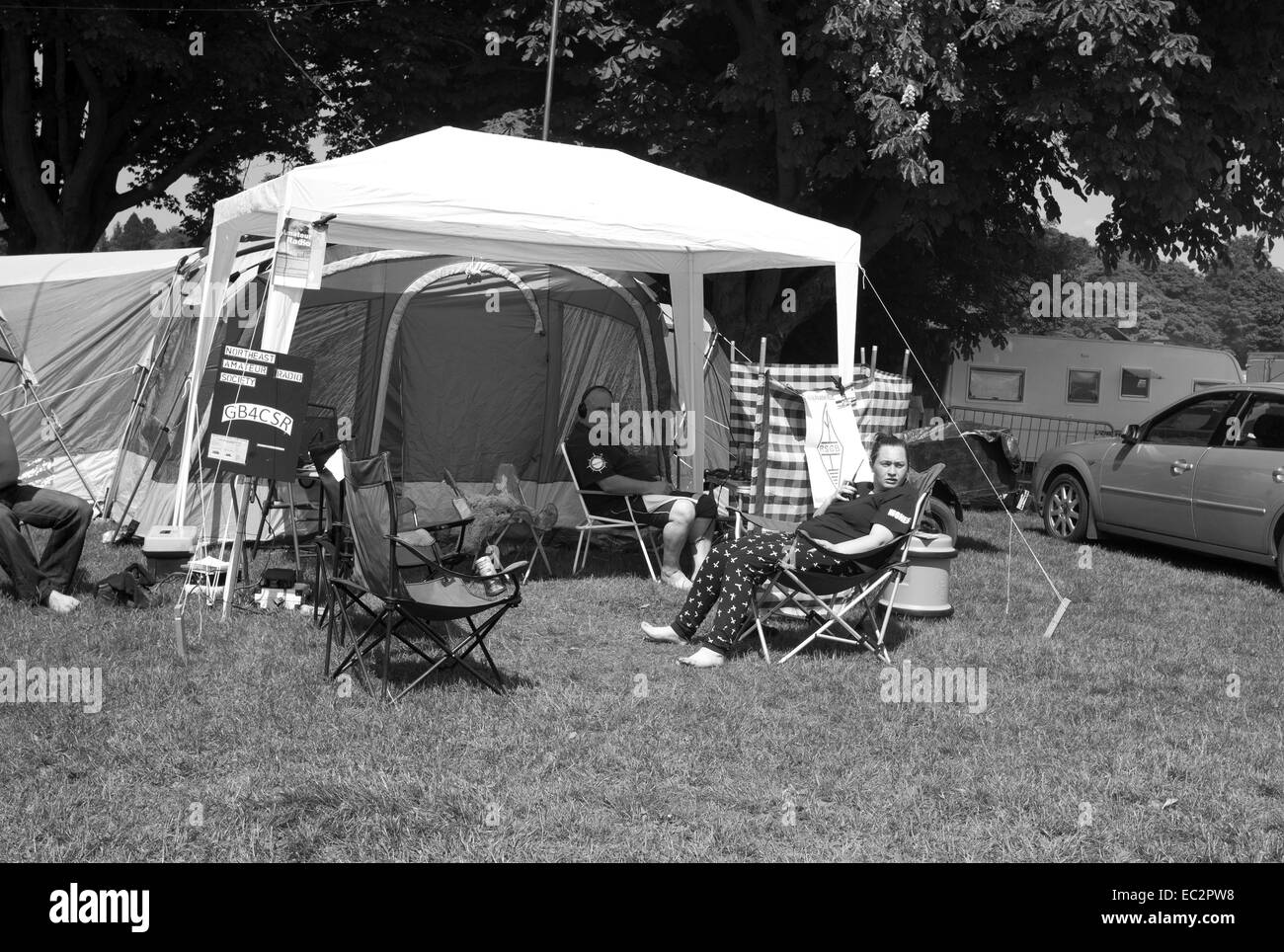 Ham Radio Zelt - Corbridge Dampf & Oldtimer Rallye Stockfoto
