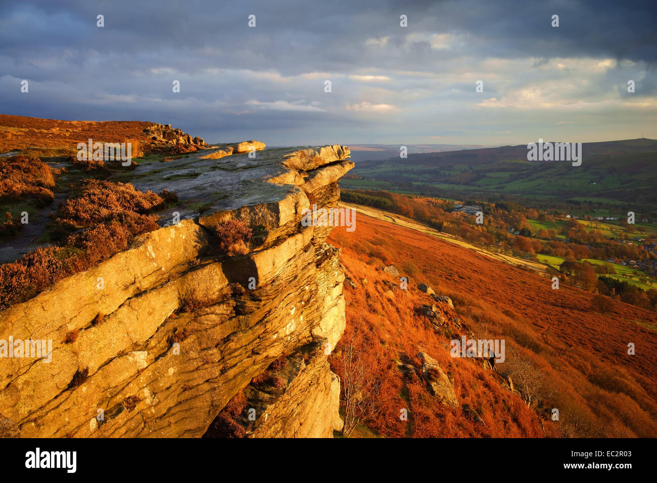 Großbritannien, Derbyshire, Peak District, Bamford Edge. Stockfoto