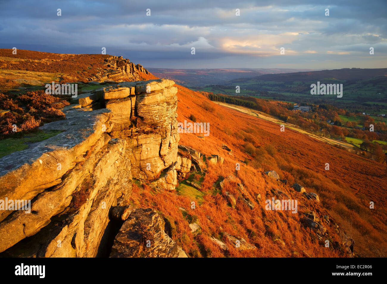Großbritannien, Derbyshire, Peak District, Bamford Edge. Stockfoto