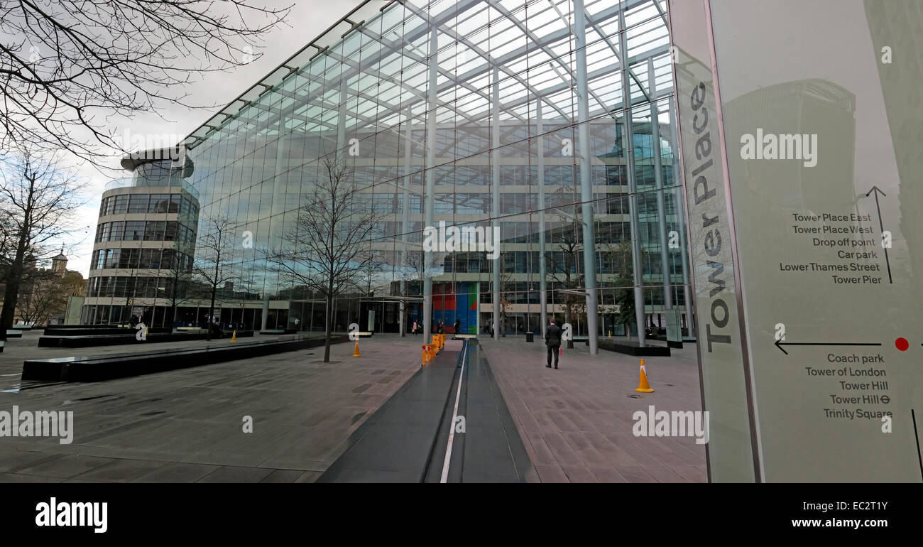 Tower Place Square Pano, 3 Lower Thames St, London, England, Großbritannien, EC3R 5BT Stockfoto