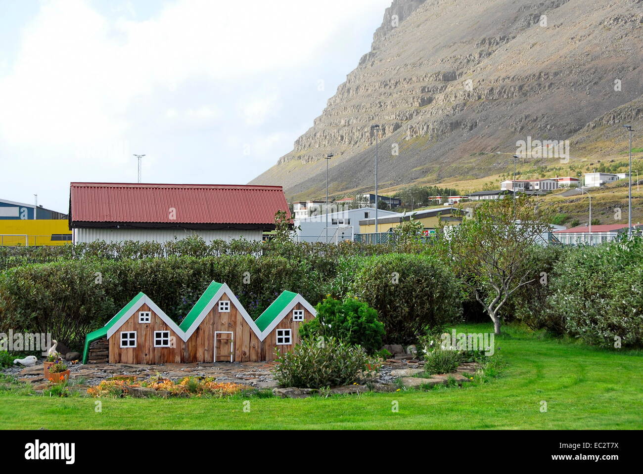 Die Stadt Patreksfjörður in Westfjorde, Island Stockfoto