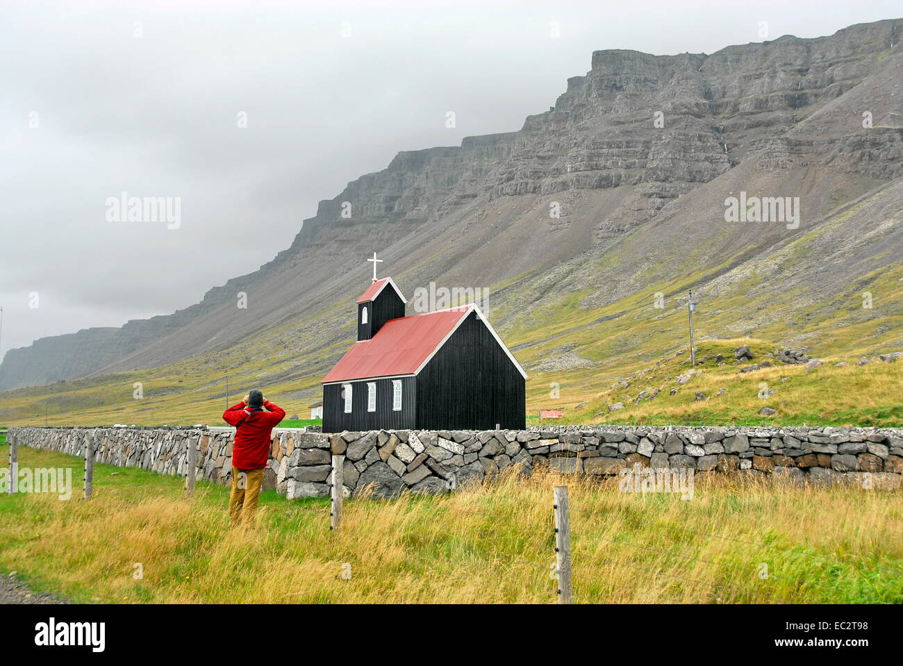 Die evangelische Kirche in Westfjorde, Island Stockfoto