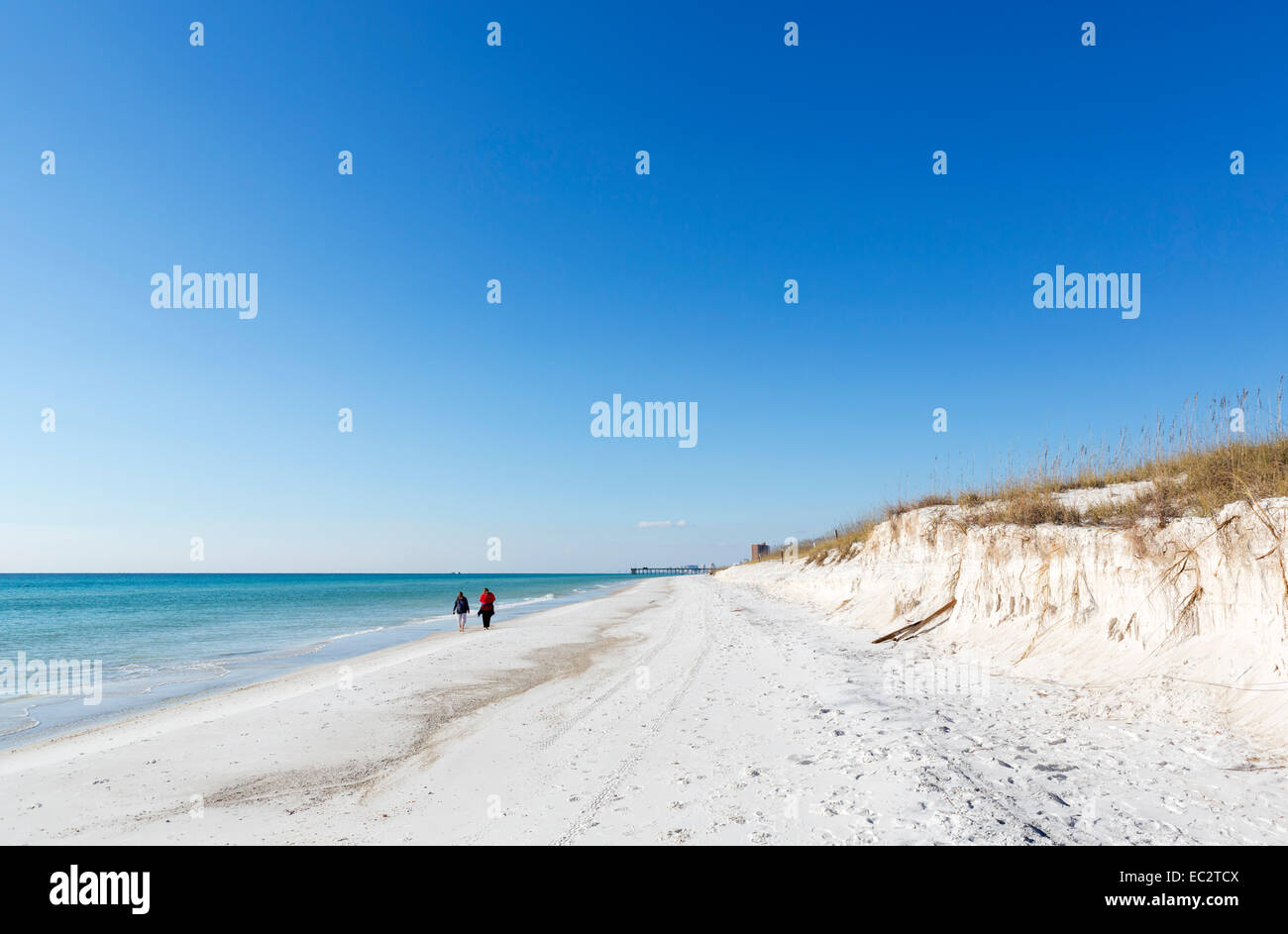 Der Strand bei St. Andrews State Park auf der Suche nach Panama City Beach, Panama City, Florida, USA Stockfoto