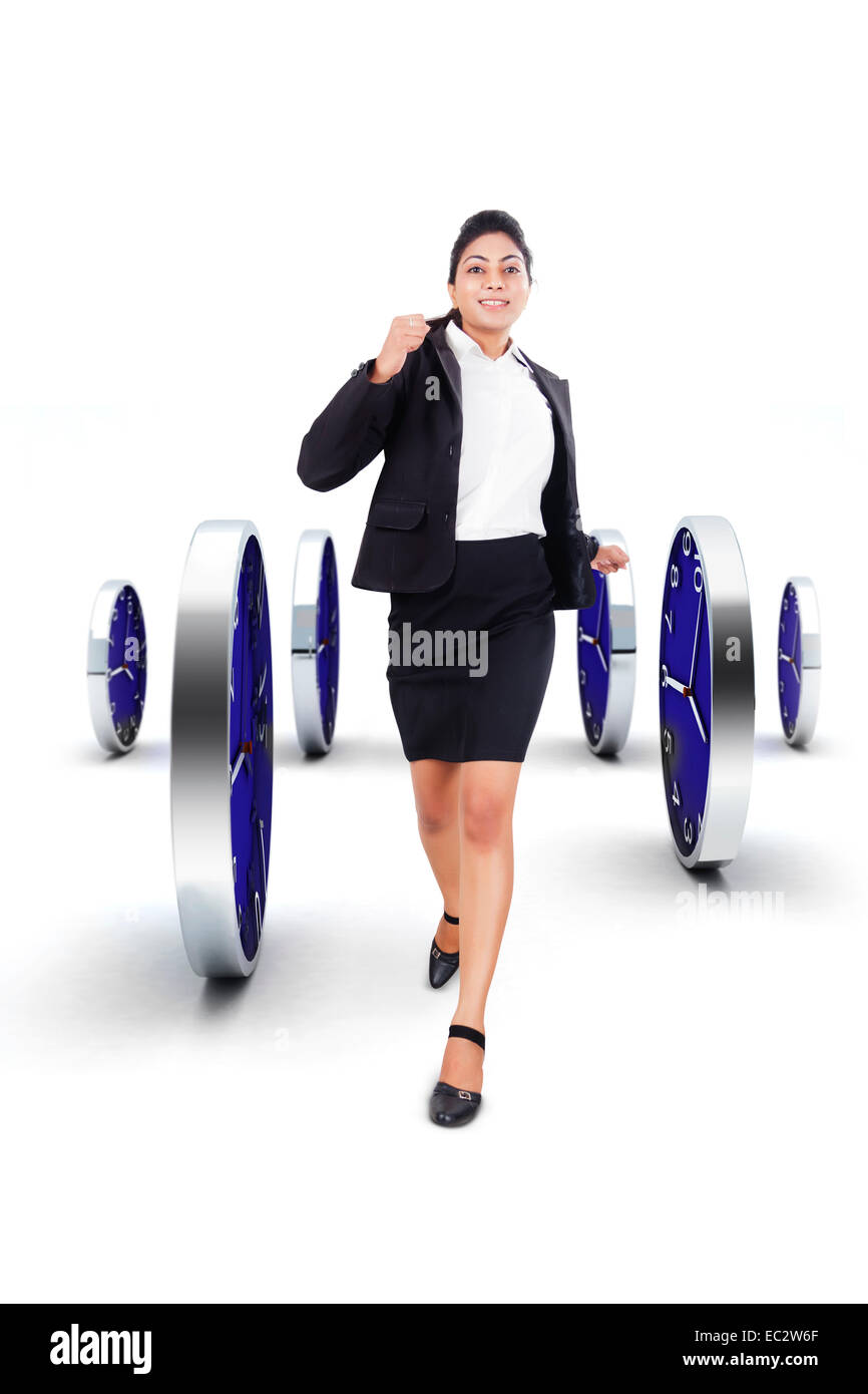 indische Business Frau laufen Stockfoto