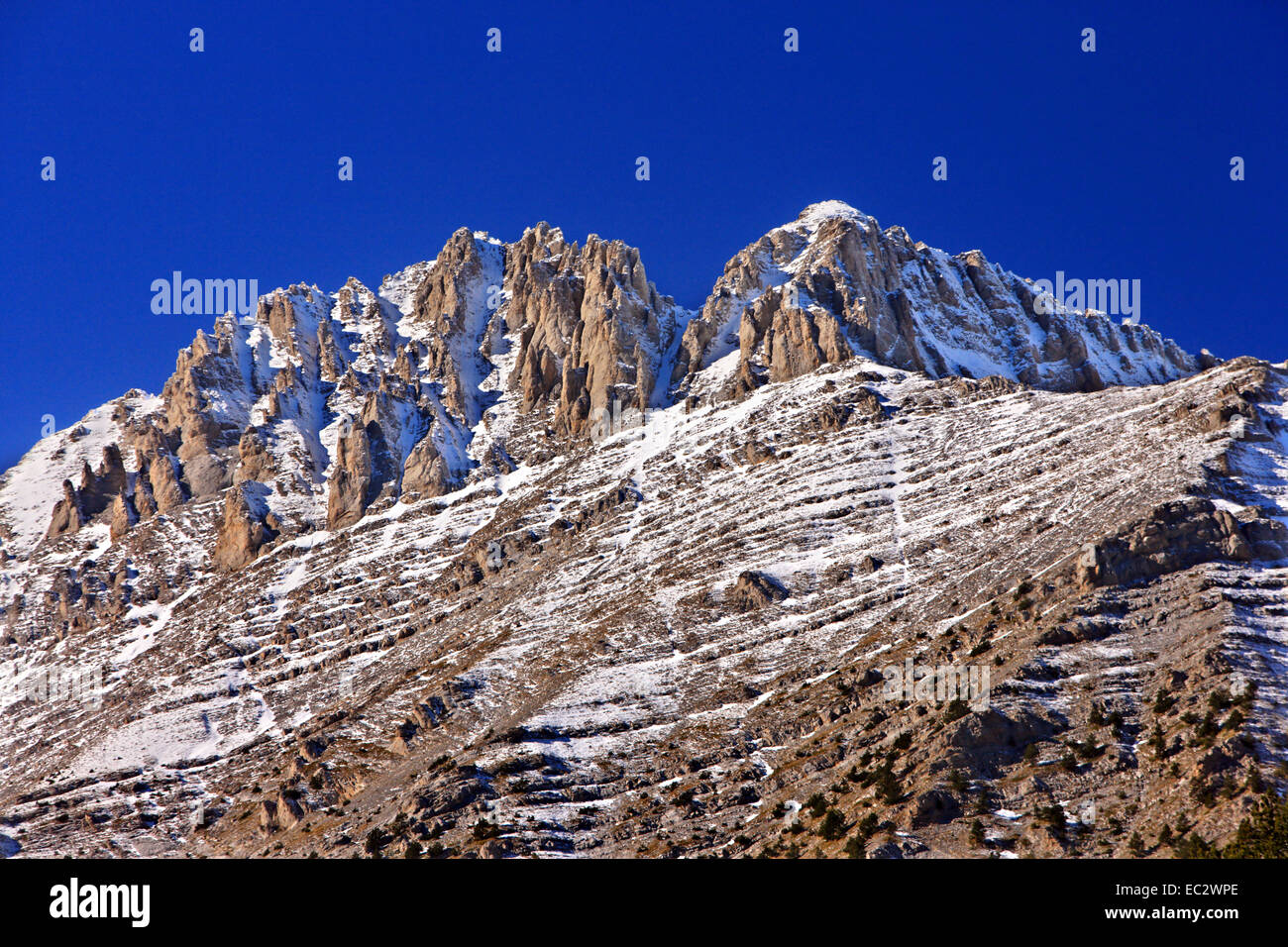 Das ist Griechenland so hoch wie es geht!  Die Gipfel des Olymp, "Heimat der Götter", Pieria, Mazedonien, Griechenland. Stockfoto