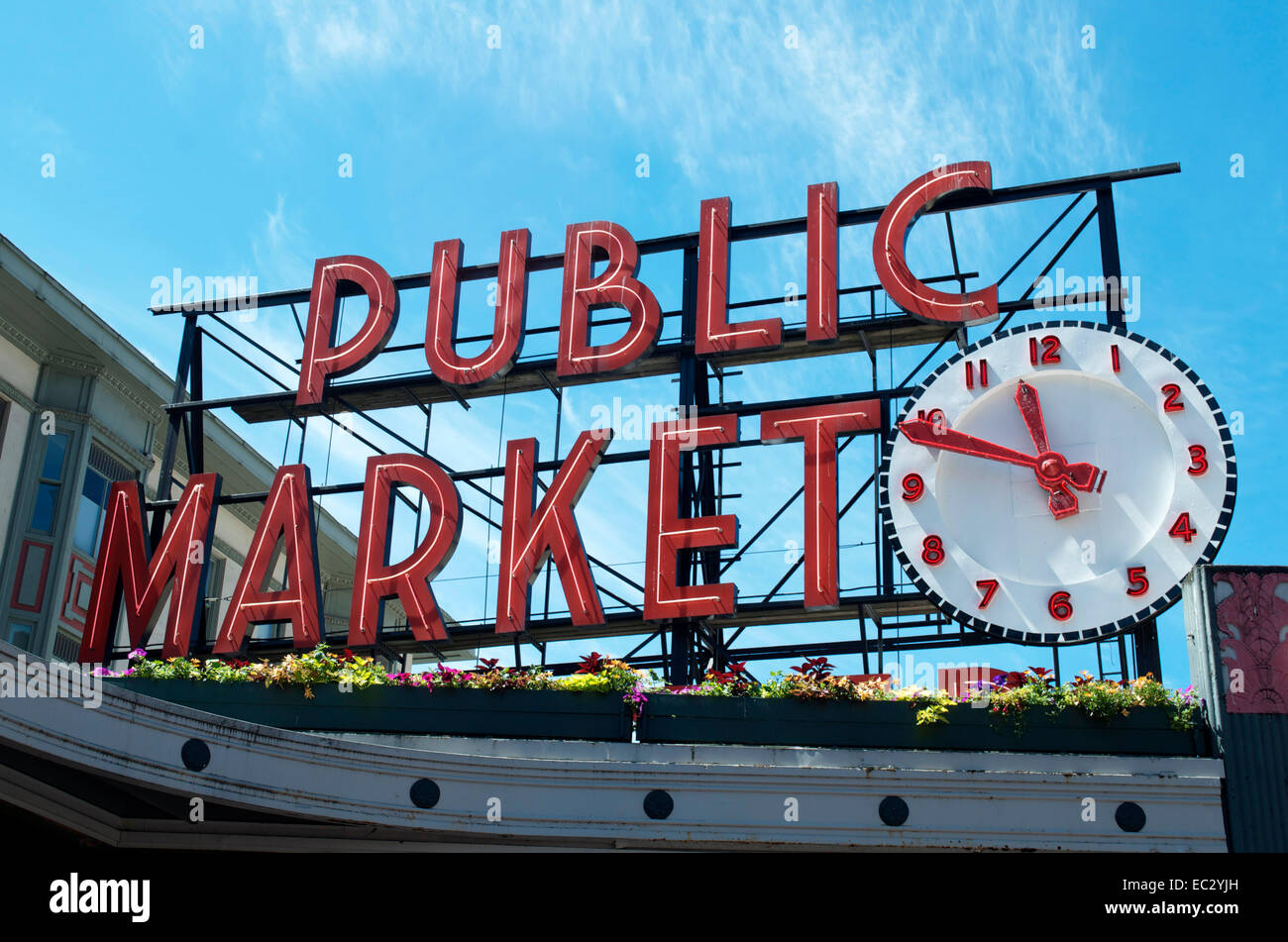 Öffentlichen Markt außerhalb von Seattle Stockfoto