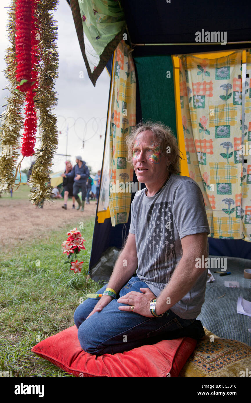 Die "transformierende Life-Coach" Raj Carr beim Glastonbury Festival 2014 Stockfoto