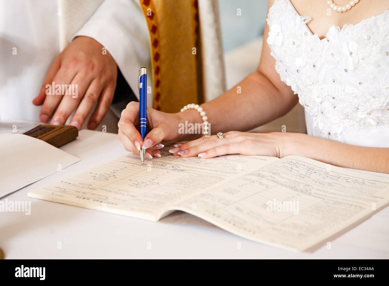 Details der Hochzeit - Signatur. Stockfoto