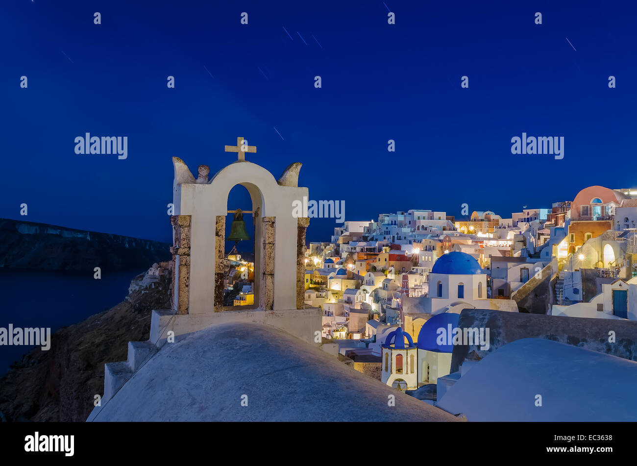 Wunderschön Oia Santorini Insel Griechenland Stockfoto