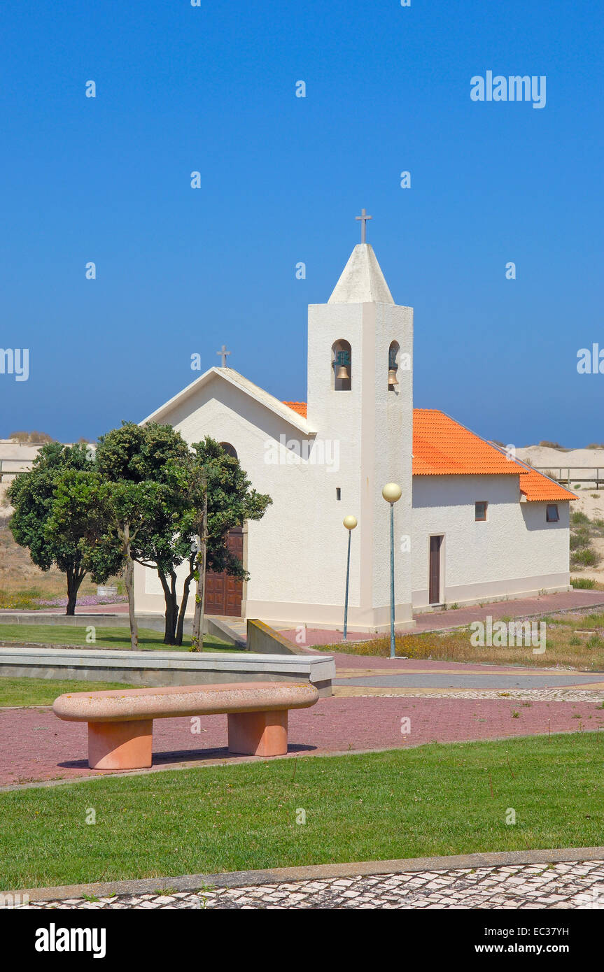 Costa Nova Kirche, Aveiro, Beiras Region, Portugal, Europa Stockfoto
