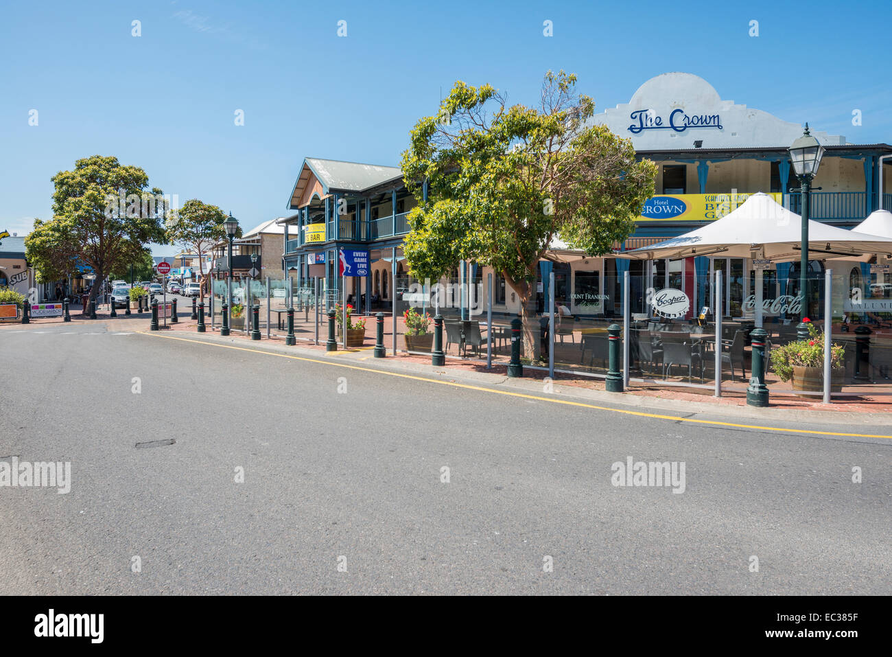 Das Crown Hotel in der Begegnung Küste touristischen Stadt von Victor Harbor in South Australia Stockfoto