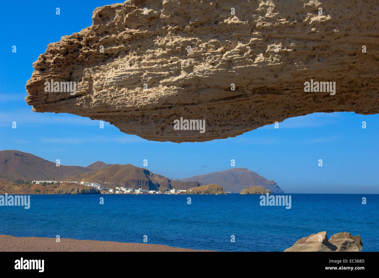 Cabo de Gata, Los Escullos, Playa del Arco, Strand El Arco, Cabo de Gata-Nijar Natural Park, Almeria, Andalusien, Spanien, Europa Stockfoto