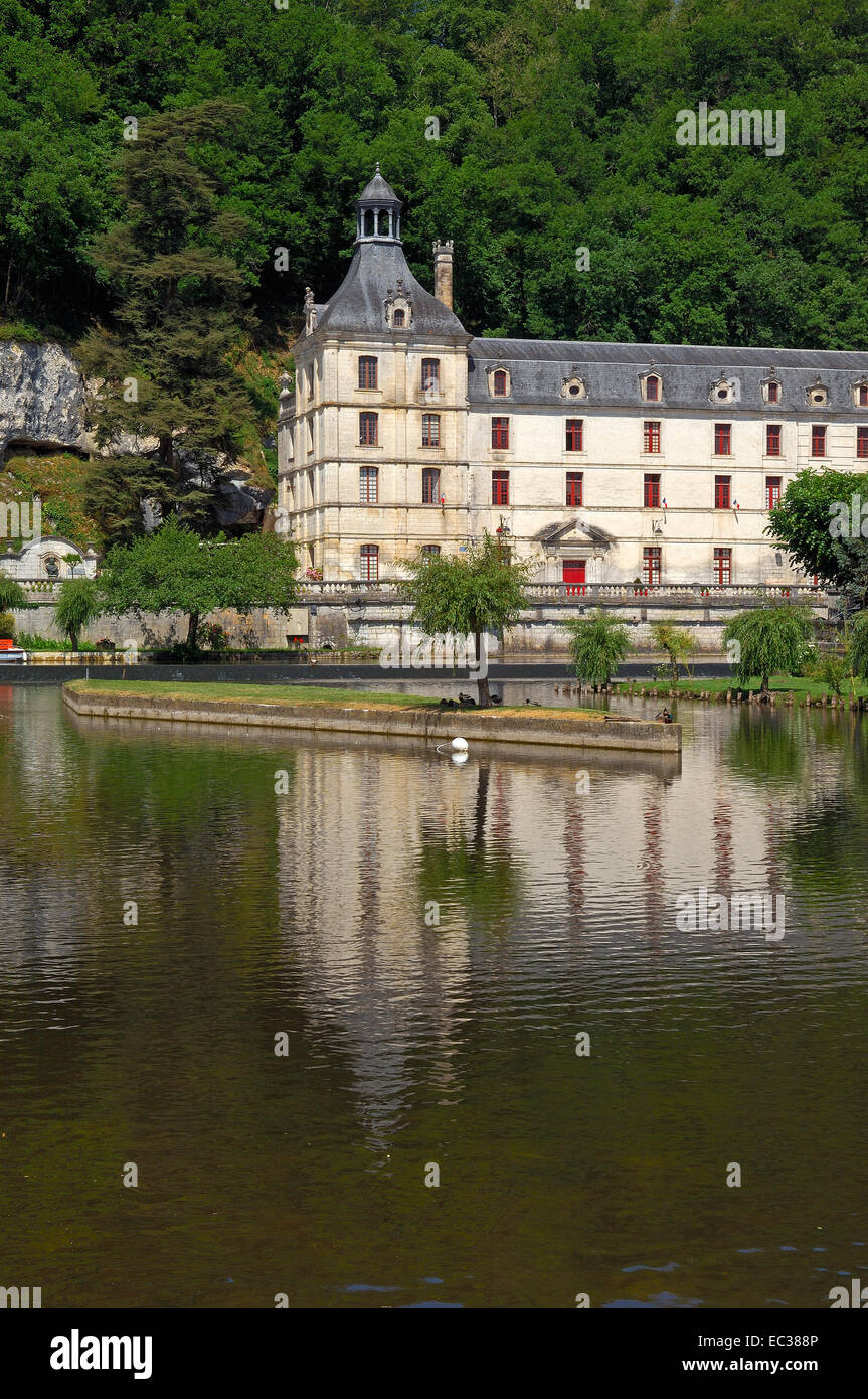 Brantome, Benediktiner Abtei Saint-Pierre, Dordogne, Perigord, Fluss Dronne, Frankreich, Europa Stockfoto