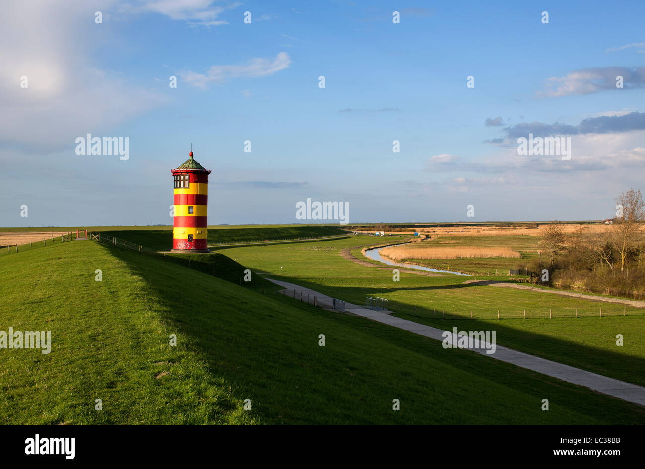 1890, Pilsum Leuchtturm Pilsum, Krummhörn, Ostfriesland, Niedersachsen, Deutschland Stockfoto