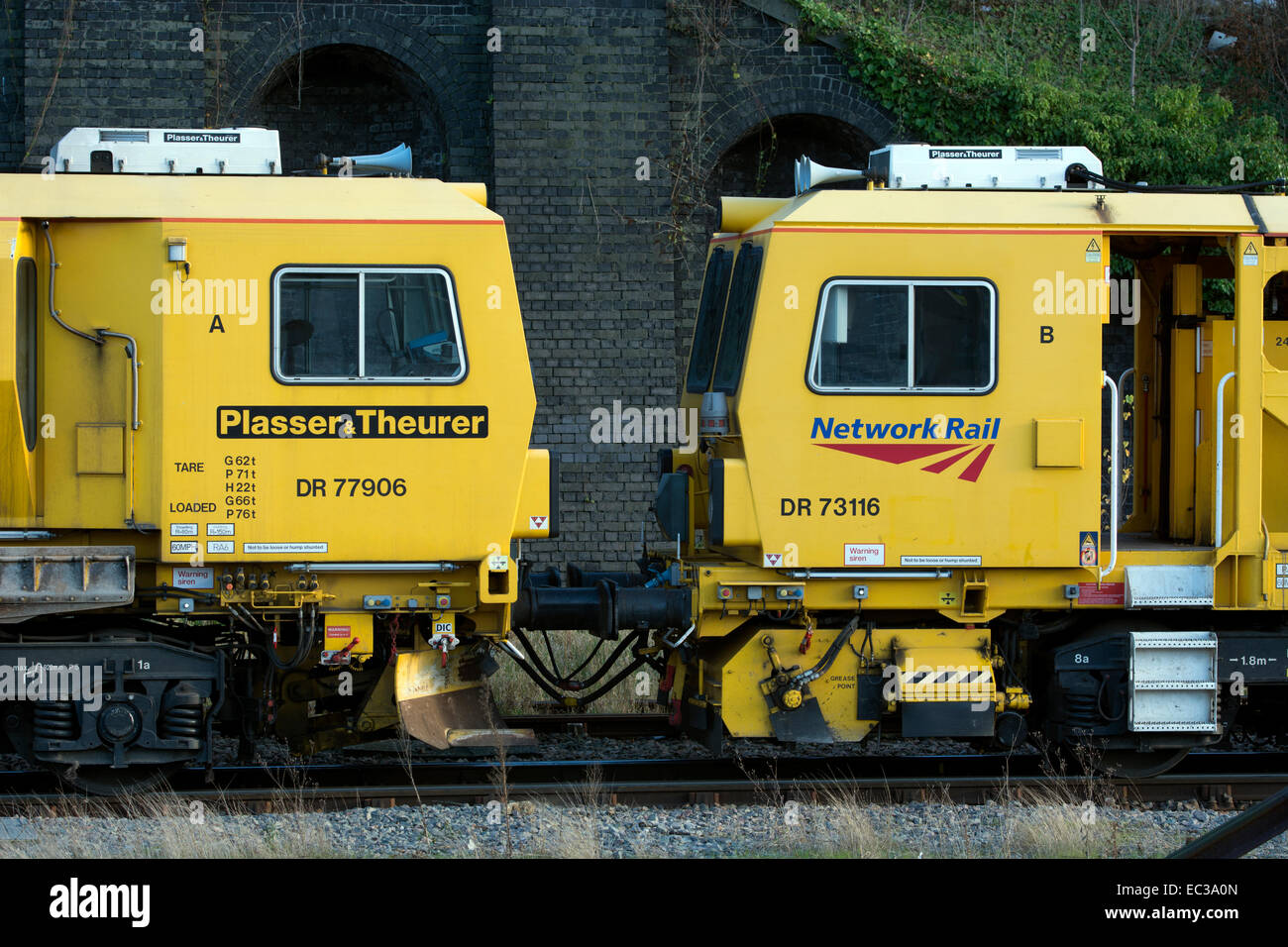 Network Rail Track Maschinen, Leicester, UK Stockfoto