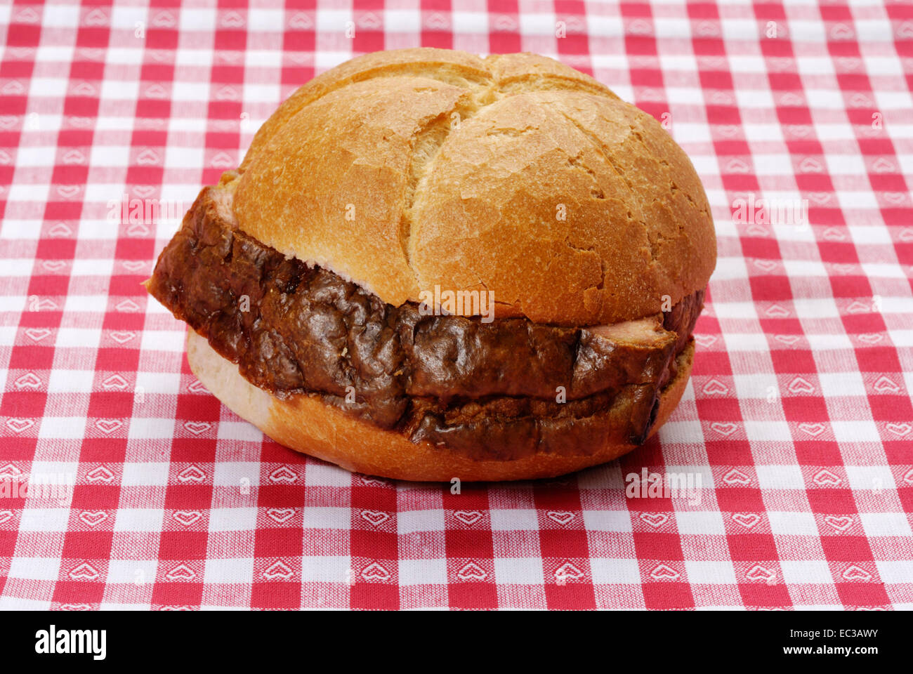 Leberkase Brötchen Stockfoto